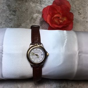 Eddie Bauer two tone watch leather band